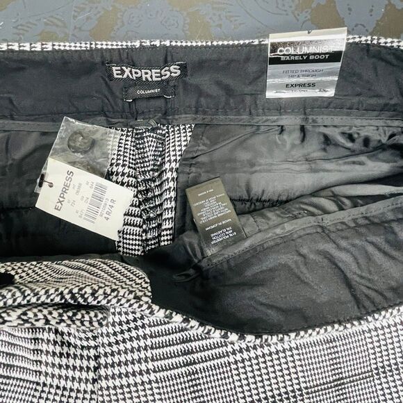 Express Columnist Barely Boot Houndstooth Dress Pants Size 4 - Picture 5 of 9